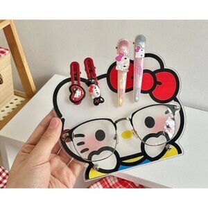 Hello Kitty Acrylic Storage Rack – Glasses, Sunglasses, and Hair Clip Organizer